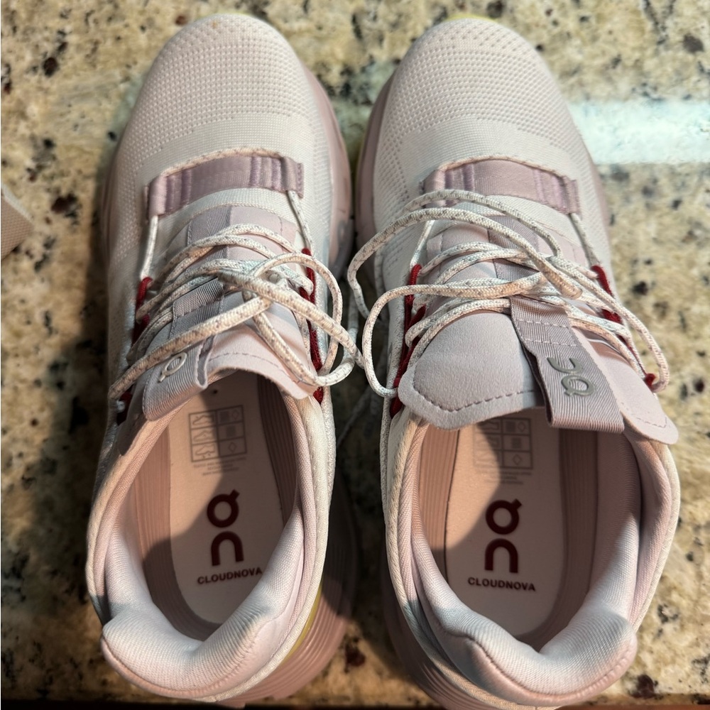 On Cloudnova shoes. Color white/fade. Size 8.5.